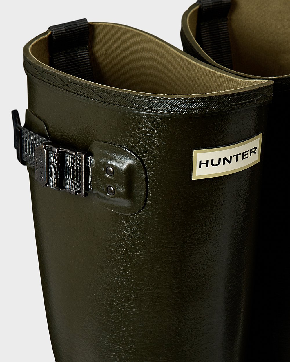 Hunter Balmoral Poly-Lined Tall Rain Boots - Online Womens Dark Olive - VWIHJN592